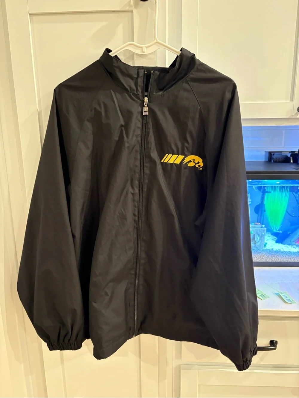 Russell Athletic Black Windbreaker with Yellow Logo